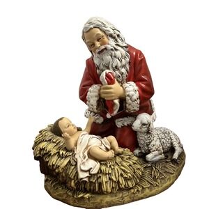 Roman Santa Kneeling Nativity Scene Christmas Figurine Religious Decor